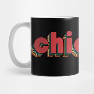 Chicago - Retro Rainbow Typography Style 70s Mug